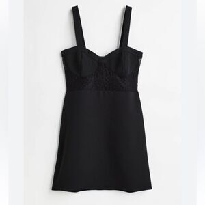 NWT H&M lace detail black mini dress
